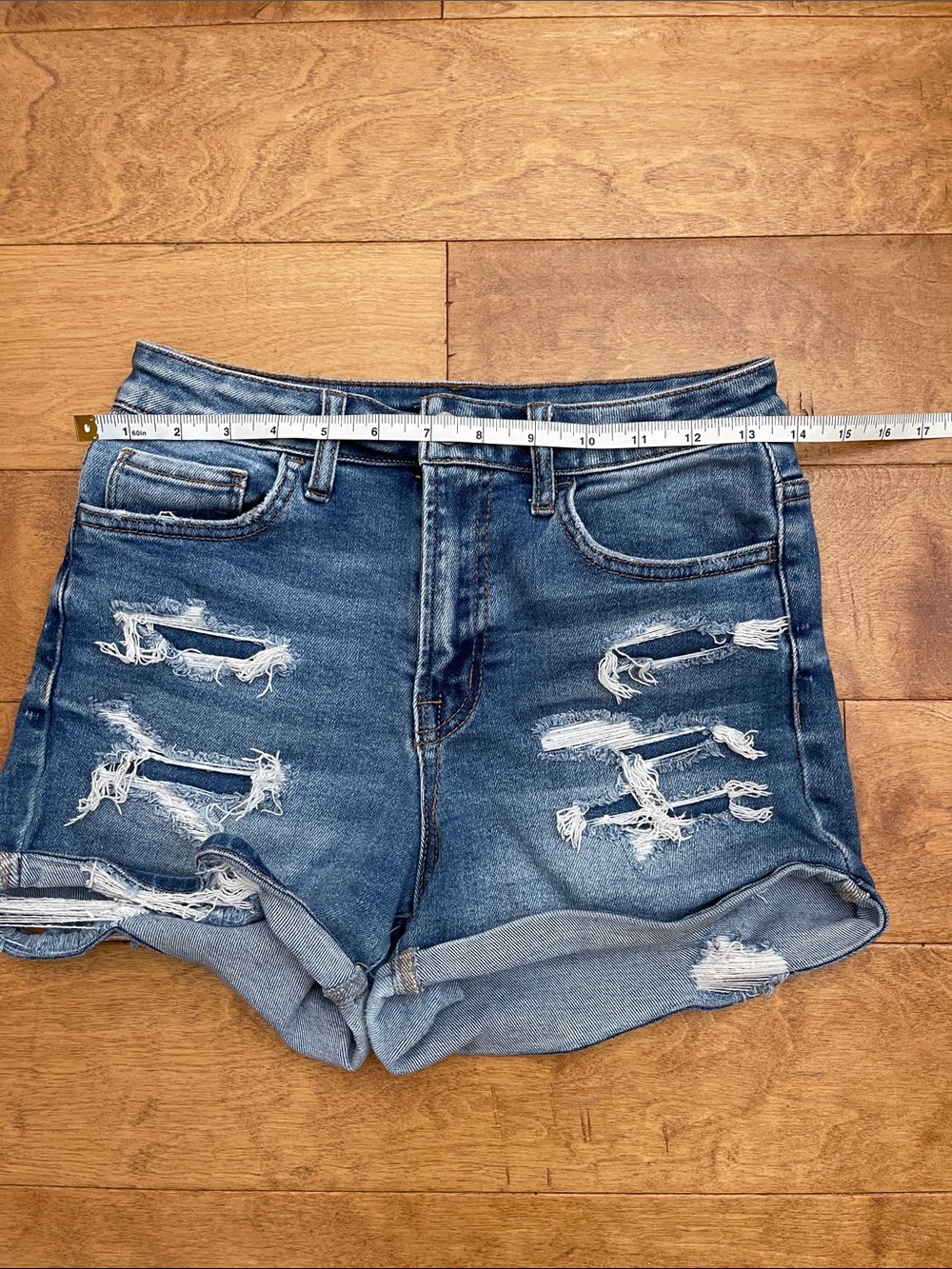 Distressed Denim Women’s Shorts - Blue